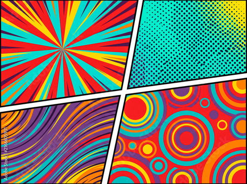 Retro Pop-Art Explosion Comic Panel Background – Vintage Burst Theme
