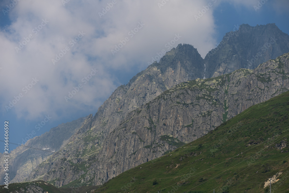 Naklejka premium mountain landscape in the alps on a July