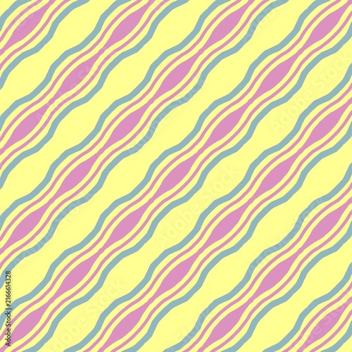 Blue yellow magenta wavy line seamless pattern