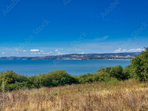 Konstfotografi Scenic view looking across Lyme Bay towards Dawlish Warren and the South Devon c