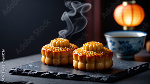 Traditional Mid Autumn Festival Mooncakes Mockup