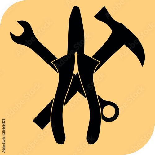 Carpenter Handyman Tools Silhouette Vector Graphic Set