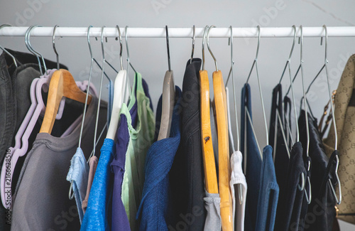 Set of Clothes on hangers