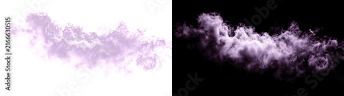 Purple smoke cloud billowing with soft cotton like texture, PNG, Transparent and Black Background Versions for fantasy designs