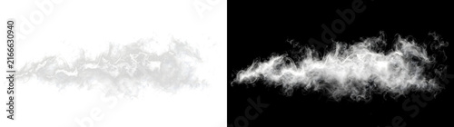 Cuadro en lienzo White smoke wisp swirling with flowing streaky texture, PNG, Transparent and Bla