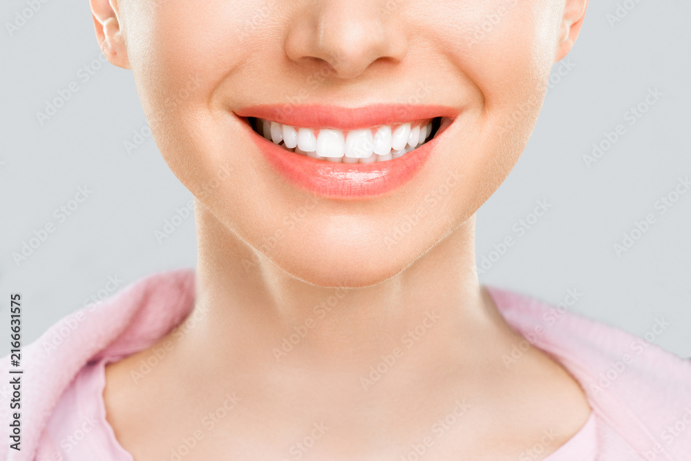Obraz premium Perfect White Smile of a Young Woman Close Up