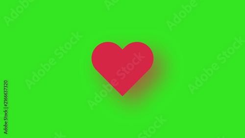 Minimalist heartbeat animation featuring a bright red heart pulse, ideal for medical, romantic, wellness, and relationship videos.