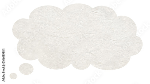 Textured paper thought bubble isolated on transparent background