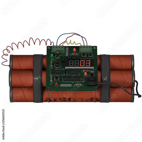 Bild auf Leinwand Time Bomb Countdown Explosive Device