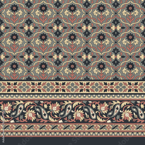 floral border pattern on background