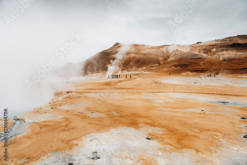 Steam Rising at Hverir Geothermal Area