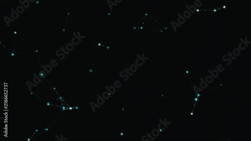 Abstract digital network connections on a dark background, representing data flow and digital communication