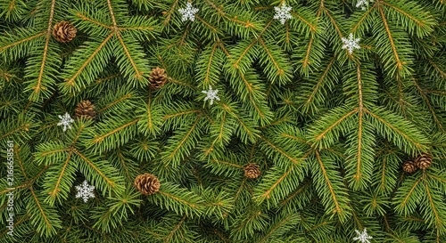 Lush green fir tree branches create a seamless festive pattern, perfect for holiday backgrounds, winter celebrations, and seasonal designs, tileable, pattern, tree