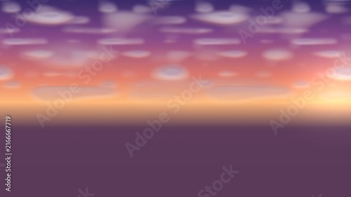 Sunset gradient with abstract shapes. 2d animation
