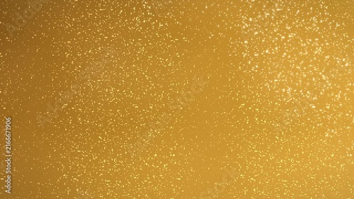 Golden particles on gradient background. 2d animation