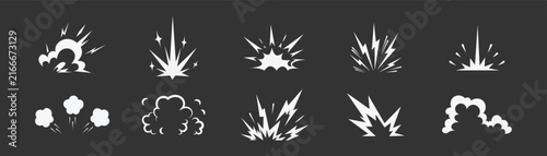 Comic Book Explosion Burst Icons – Dynamic Blast Effect Vector Collection.eps10
