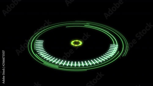 3D Map Target Icon X60 Degrees Green Meter Animation Loop