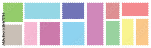 Foto Different frames, Color rectangle frames with wiggly borders