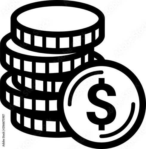 Money coins stack icon
