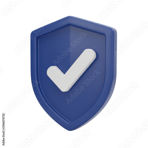 Blue shield icon with a white check mark symbol representing security and protection for digital safety apps