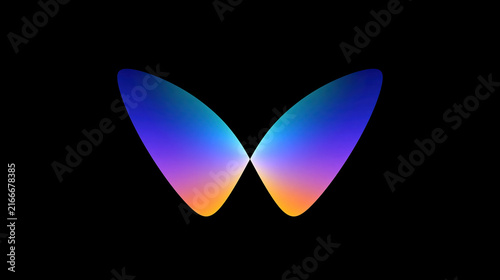 Futuristic Symbols Abstract Design Dark Background, Modern Rainbow Pastel Gradient Icons, 2D Geometric Tech Elements, Minimalist Neon Glow Sci-Fi Graphic Set, Contemporary Digital Design Collection
