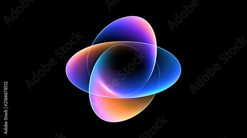 Futuristic Symbols Abstract Design Dark Background, Modern Rainbow Pastel Gradient Icons, 2D Geometric Tech Elements, Minimalist Neon Glow Sci-Fi Graphic Set, Contemporary Digital Design Collection