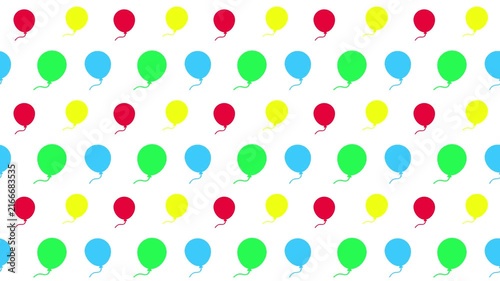 Vibrant Multicolored Balloon Pattern Seamless Background Celebration Graphic 4k Motion Loop