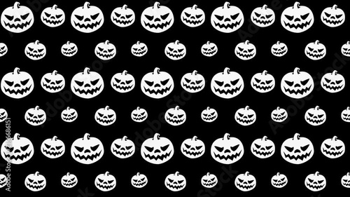 Spooky Halloween Jackolantern Seamless Pattern Diagonal Dark 4k Motion Loop