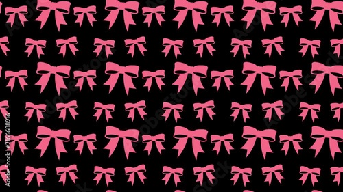 Pink Ribbon Pattern Background Seamless Diagonal Design for Stylish Decor 4k Motion Loop