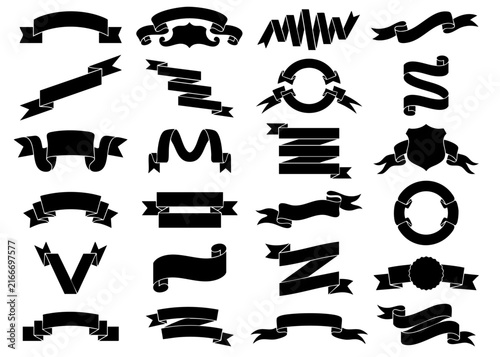 Retro Ribbon Banners and Decorative Scrolls Vector Set