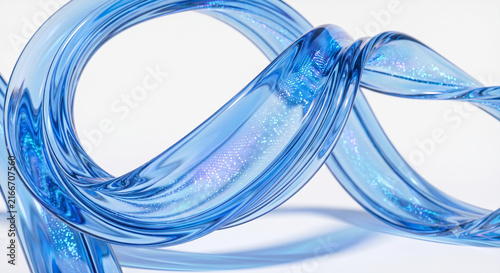 Macro Iridescent Transparent Glass Ribbon Background with Rainbow Refractions and Luxury Abstract Texture