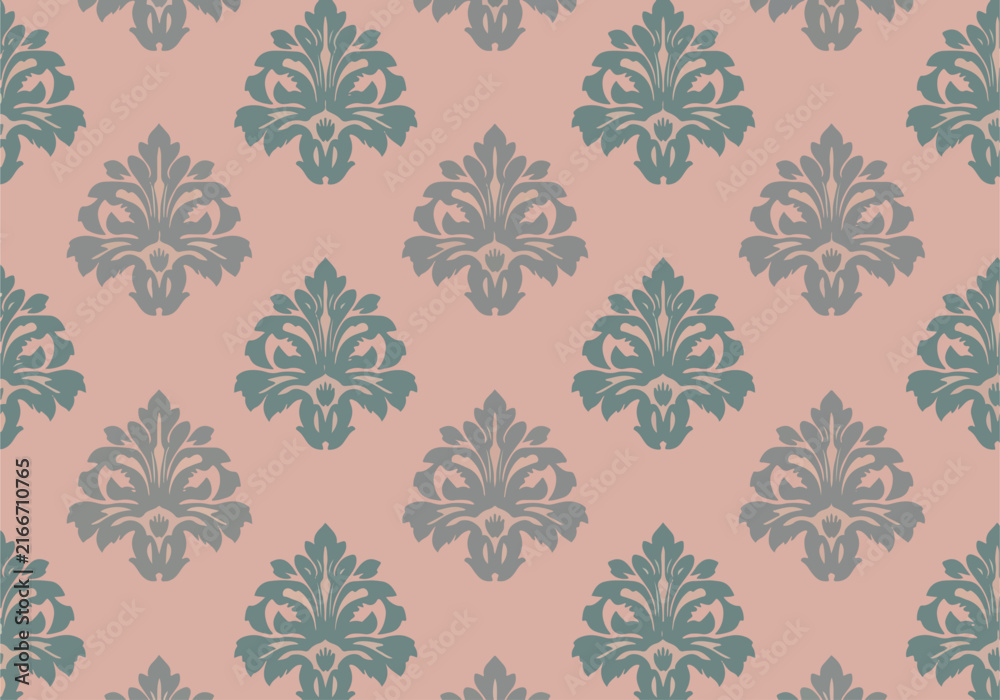 Fototapeta premium Luxurious Ornamental Background Featuring Intricate Baroque Damask Motifs