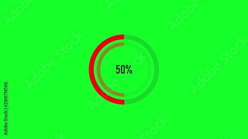 Percent Circular Progress Loading Animation with Colorful Ring.4k video