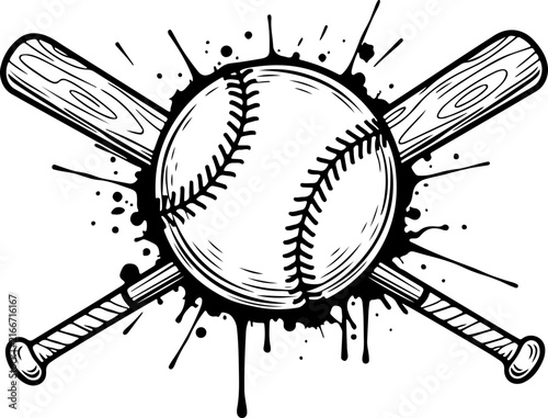 Baseball Logo svg, Baseball and Crossed Bats svg