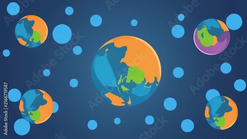 Abstract fluid motion colorful swirling shapes animation