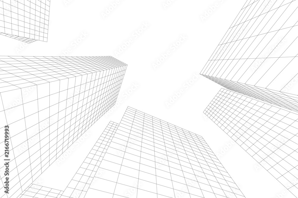 Fototapeta premium Abstract architectural building 3d rendering
