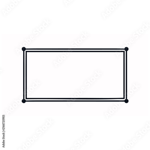 Minimalist black rectangle frame with corner points, a clean graphic resource for design elements, borders, and text boxes, simple geometric shape for modern layouts