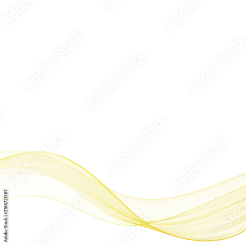 Canvas Print Abstract wavy line of yellow color at the bottom on a white background