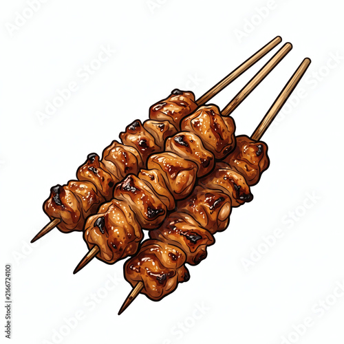 Grilled Chicken Satay Skewers Sate Ayam