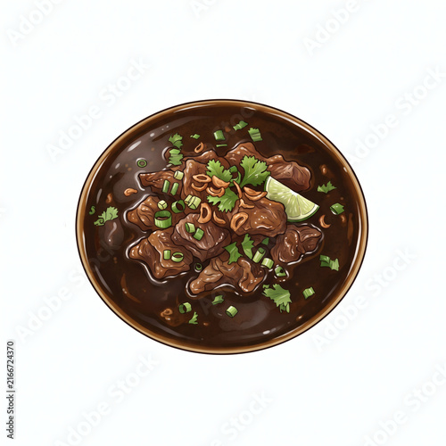 Traditional Indonesian Rawon Black Beef Soup