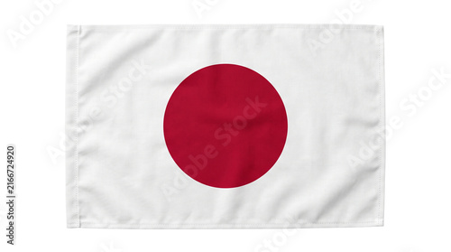 Konstfotografi Waving national flag of Japan featuring a bold red sun circle centered on a whit
