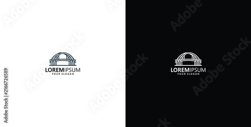 Bild auf Leinwand Minimalist observatory and classic dome building logo template design