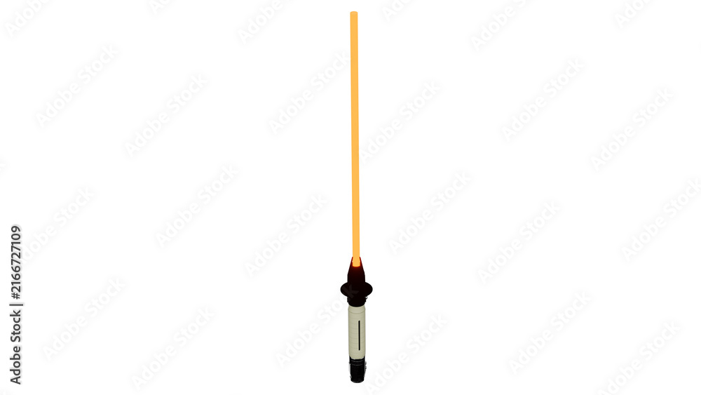 Naklejka premium 3d rendering shin hatis lightsaber in simple design