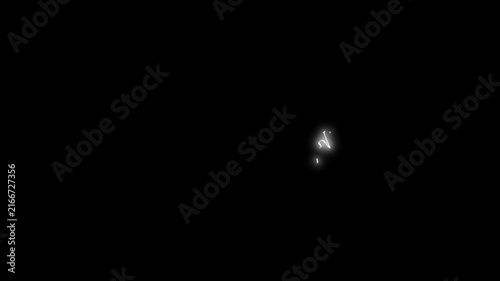 White electric thunder energy explosion animation with neon lightning bolts, cartoon sparks, glowing plasma arcs, dynamic shockwave motion, flash effects, on black background 4K..