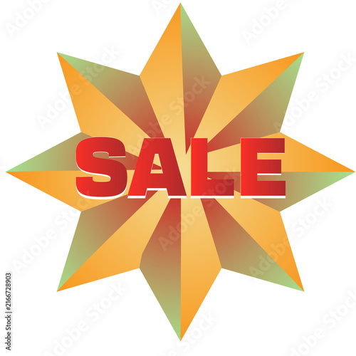 Gold Sale Special offer Star Badge Illustration with Discount Promotion Label