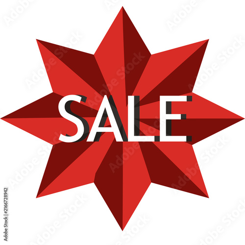 Red Sale Starburst Badge for Retail Discount and Special Offer