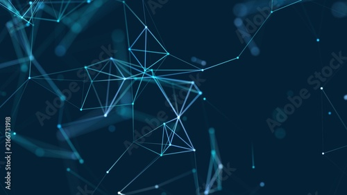 Abstract digital connection dots. Technology background. Network connection structure. Plexus effect. 3d rendering	
