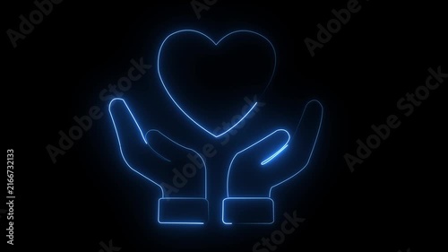 Hands holding glowing heart light illustration