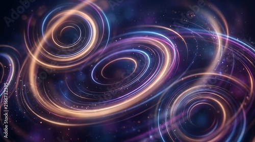 Swirling purple and blue abstract background, with concentric rings