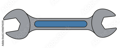 Double open ended wrench vector illustration